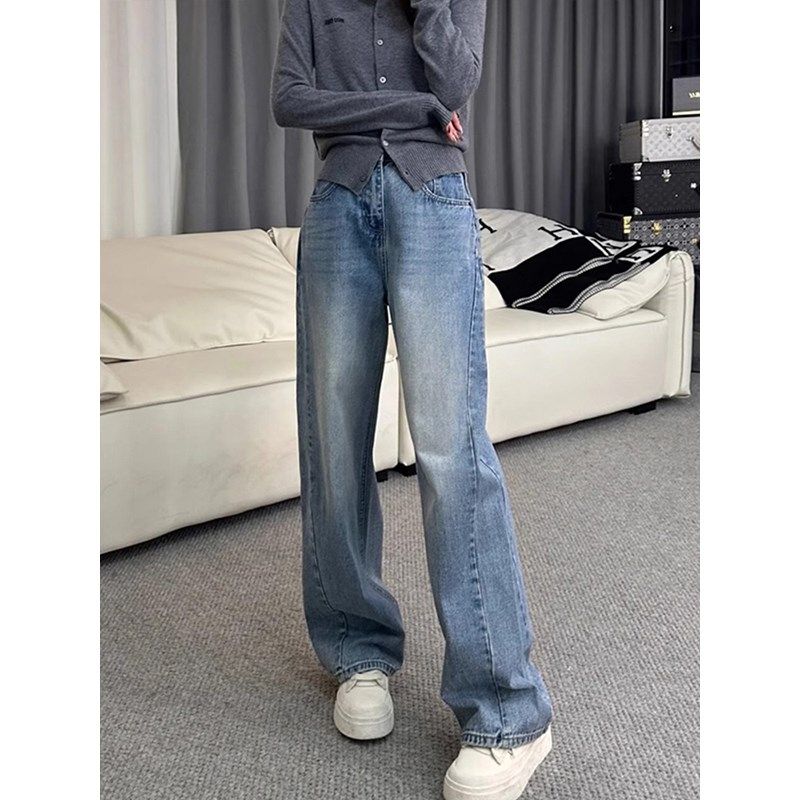 窄版弯刀牛仔裤女秋季新款阔腿裤大码胖mm梨型身材穿搭显瘦香蕉裤,女装/女士精品,大码裤装,淘宝优惠券,粉丝福利购,淘宝优惠卷