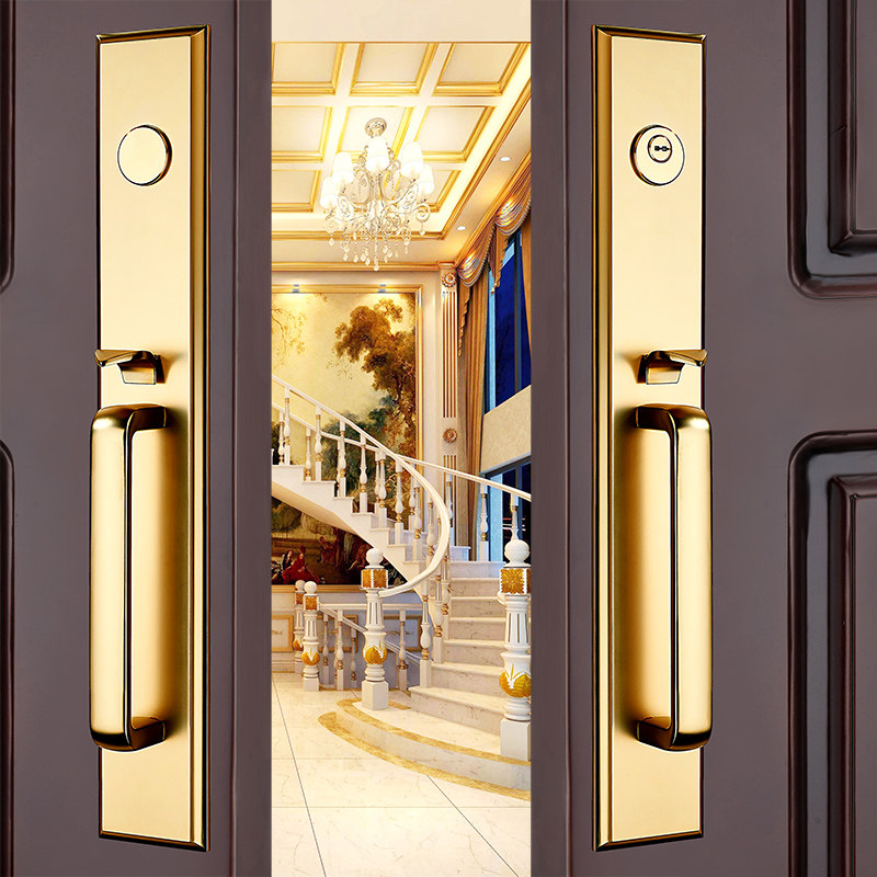 中式大门锁双开门入户对开别墅门锁实木门简约美式家用办公室大锁