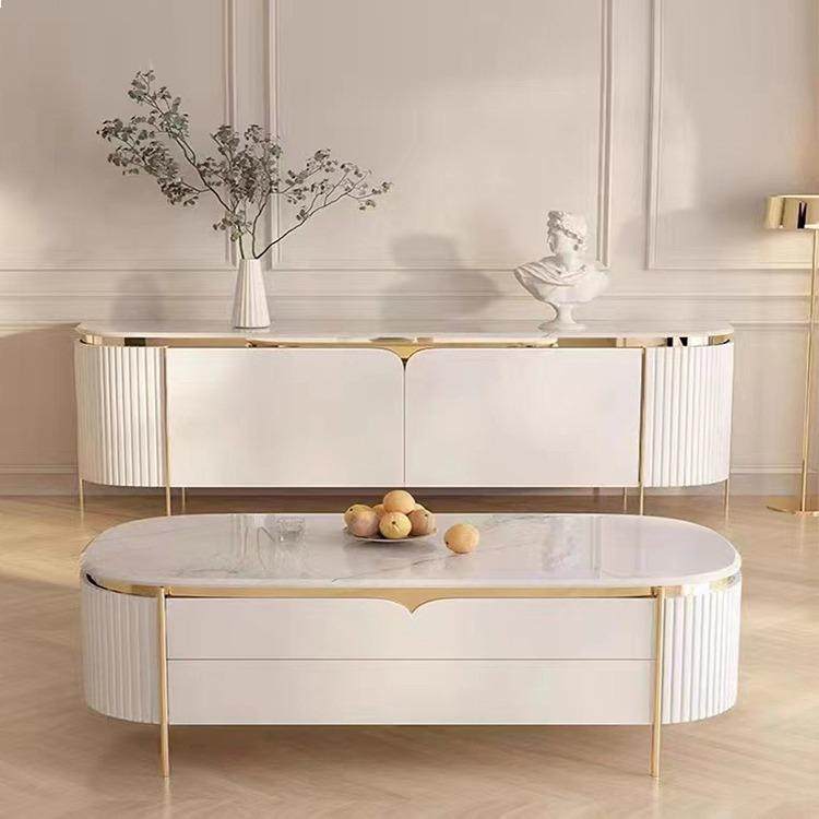 轻奢简约电视柜茶几组合客厅家用烤漆岩板茶桌收纳装饰柜靠墙边柜,3C数码配件,其它配件,淘宝优惠券,粉丝福利购,淘宝优惠卷