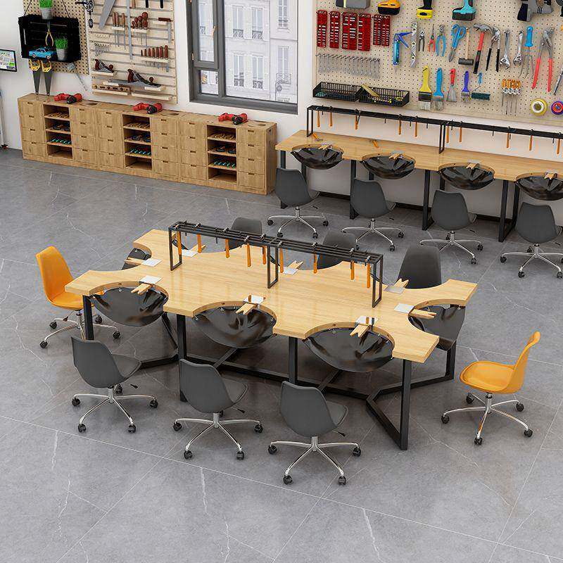 D制实木金工桌4人工位首饰加工桌打金台珠宝银饰操作桌6人打金桌