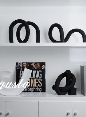 约现代简式柜客厅电视柜餐VGI厅样板间书柜别墅摆件软法装饰品