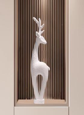 福感鹿玄壁龛一摆件高级客厅电UKT视柜装饰品家居落地对摆设关装