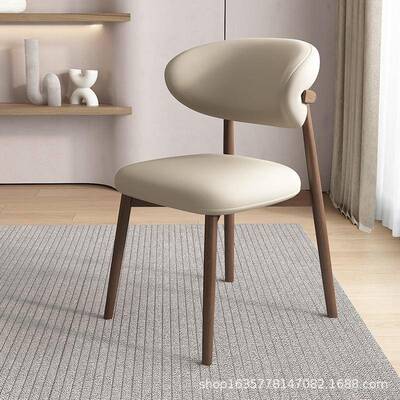 北代欧现简实木餐椅家用餐约厅店52202椅子舒适酒轻奢软包靠背椅