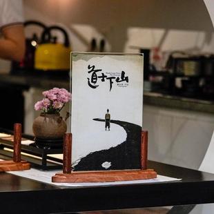 复古实木双面展示台卡 公司展厅样品展品介绍明细立式广告台签牌