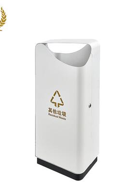 广州南方酒店大堂环境桶铁烤漆白色垃圾桶配不锈钢内桶GPX-231A/B