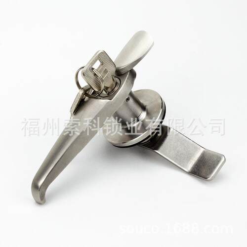 配电箱锁开关柜门锁MS308-3电柜锁转舌执手锁不锈钢304开关柜锁