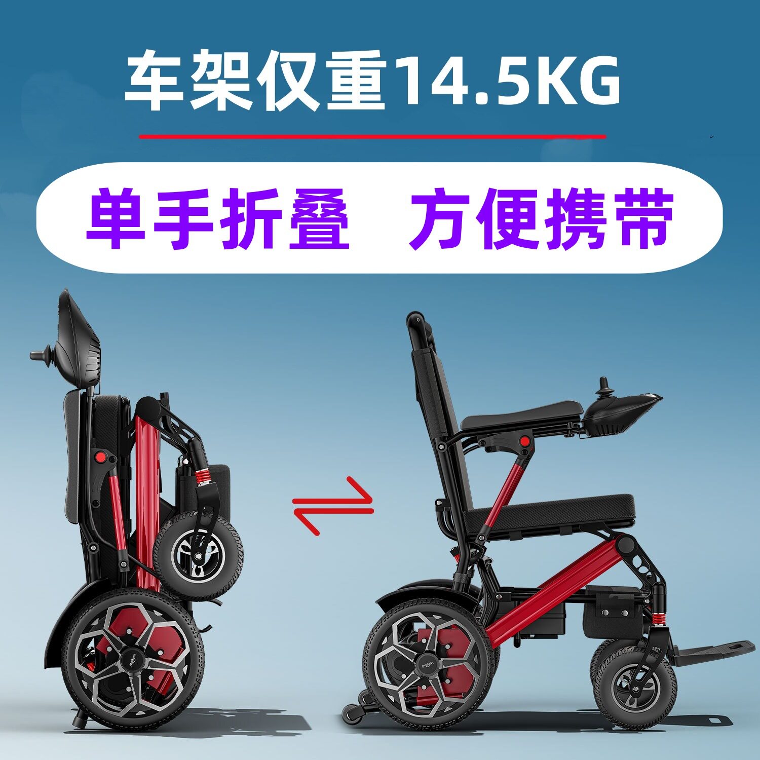 电动轮椅智能全自动折叠轻便老年人专用豪华多功能小型四轮代步车