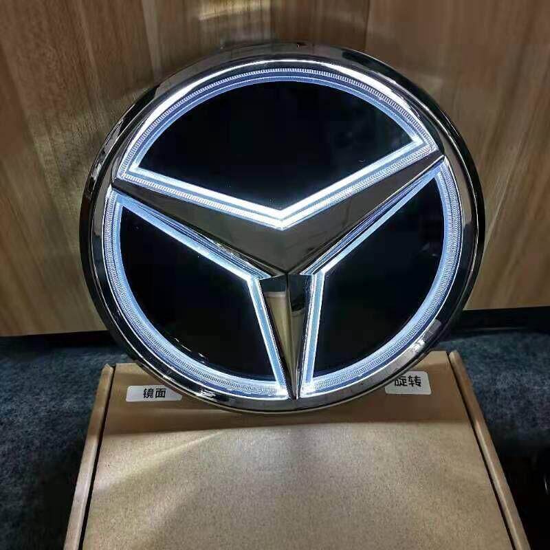 奔驰改装发光灯标LED中网大标ABCESGLKMLGLCGLE级镜面车标