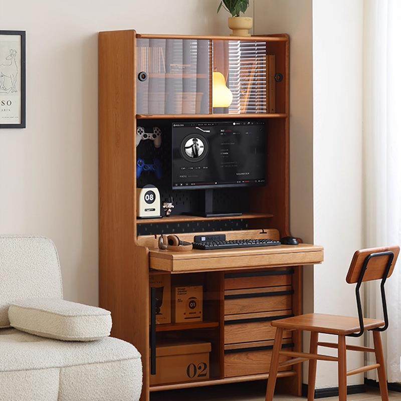 北欧樱桃木折叠书桌书柜现代一体卧室用实木伸缩抽拉电脑桌书架,机械设备,其他机械设备,淘宝优惠券,粉丝福利购,淘宝优惠卷
