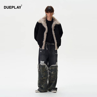 【明星郑恺潮牌】秋冬新款美式复古棉服外套保暖毛领纽扣外套男款