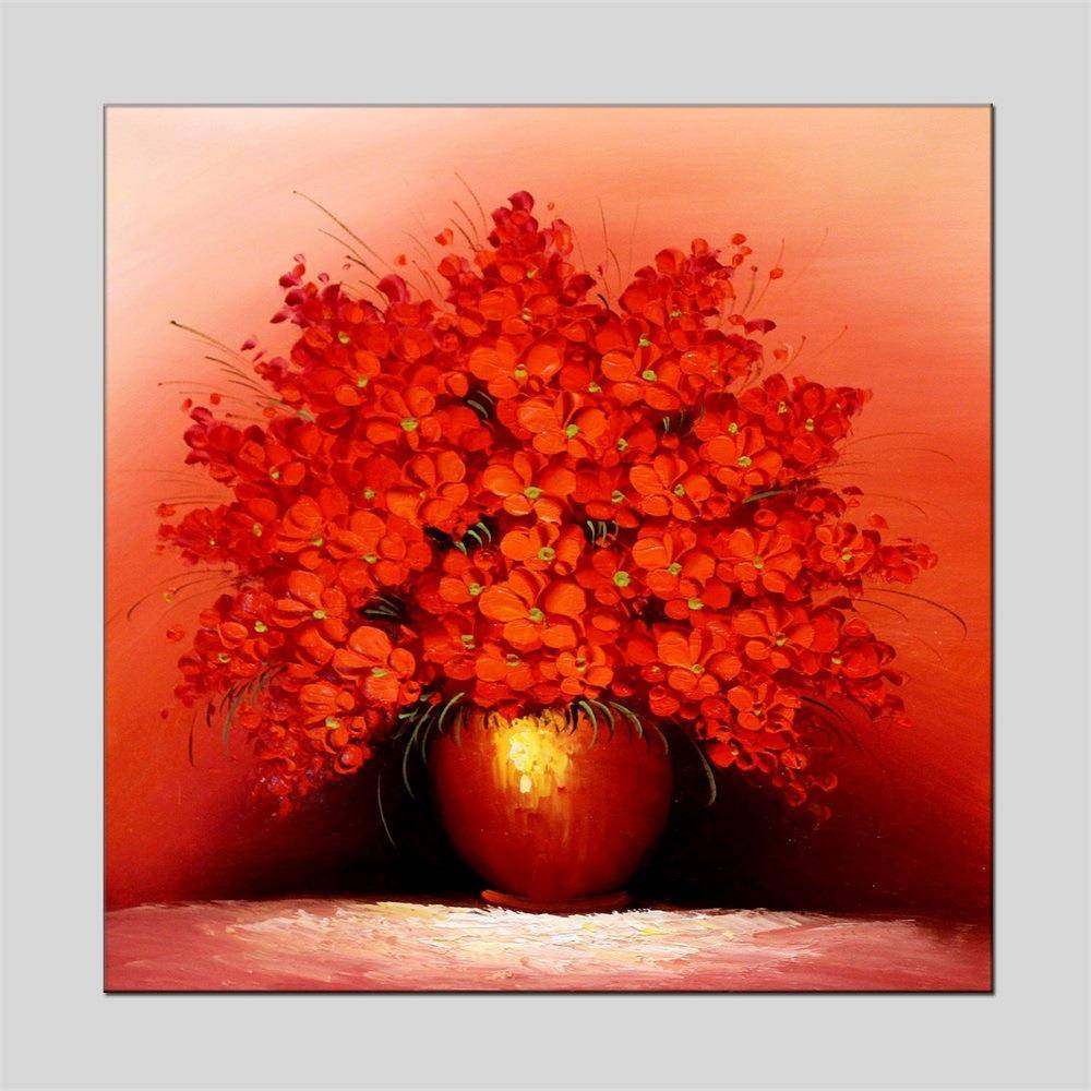 北欧风格油画新品手绘客厅餐厅花卉风景装饰画支持各类尺寸