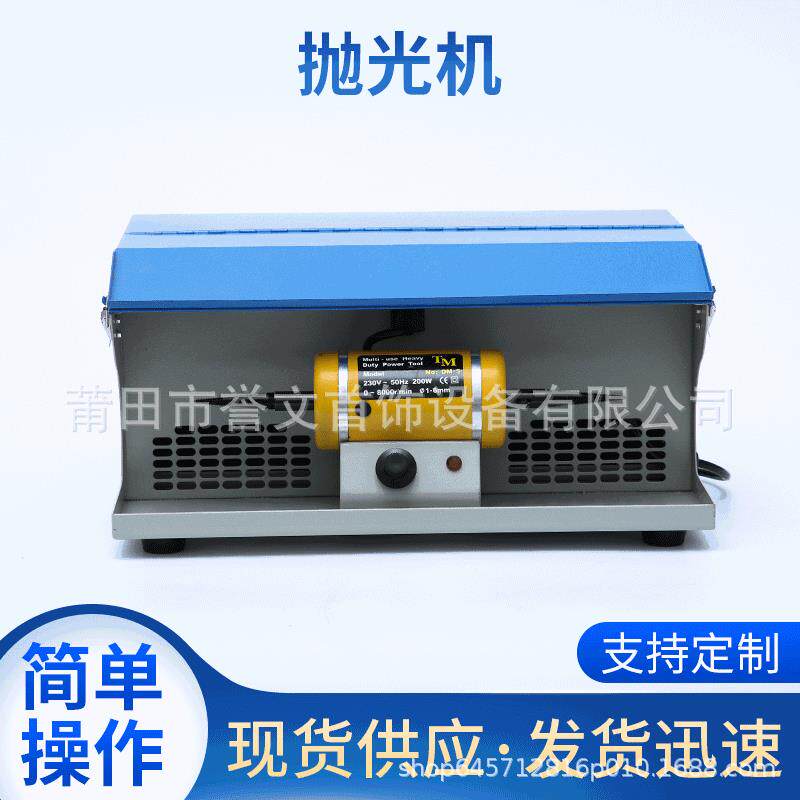 DM-5台式双头吸尘抛光机带灯管可调速双头布轮机首饰抛光打磨机