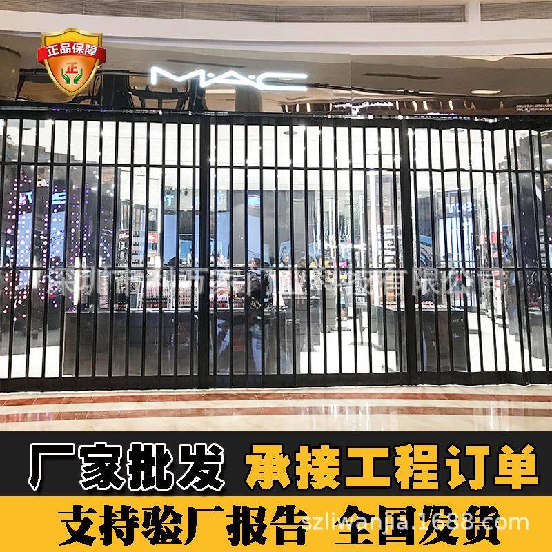 铝合金推拉折叠门无地轨道隐形铝镁现代简约厨房隔断移门水晶折门