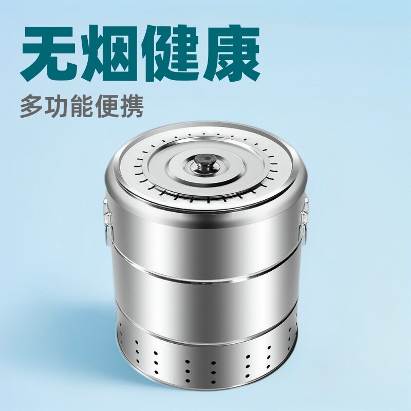 网红家庭全套吊炉烤炉室内烧烤无烟烧烤炉家用圆桶形户外烧烤炉