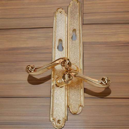 轻奢真金欧洲金纯铜门把手门锁拉手双开木门铝合金门室内门执手锁