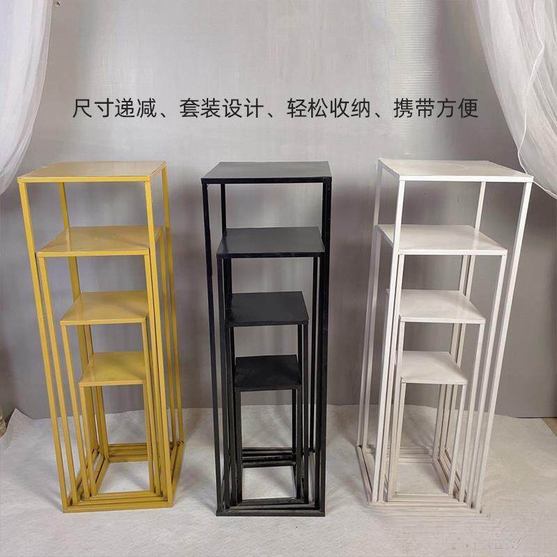 新款婚庆道具几何路引铁艺婚礼t舞台布置甜品台方柱橱窗其他其它