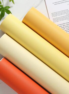 素色PVC波音软片加厚黄色橙色防水纯色自粘磨砂墙纸家具翻新贴纸