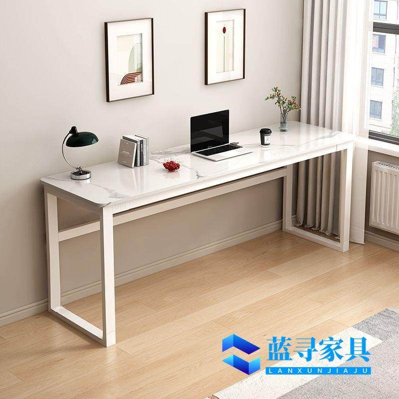 意式真岩板书桌长条桌窄条桌吧台桌卧室写字桌靠墙电脑桌休闲餐桌