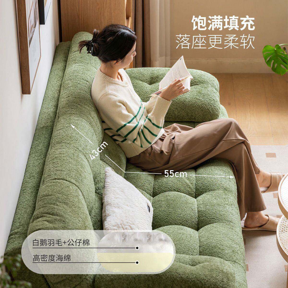 206新款折叠沙发床雪尼尔一绒多功能体两用户型客小厅8652出租房