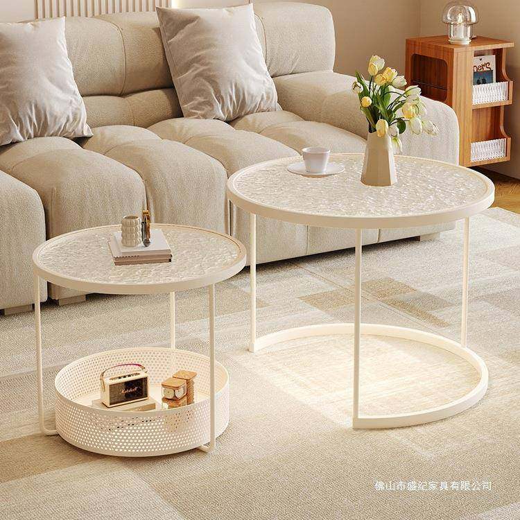 轻奢客厅小户型茶几极简阳台茶桌新款简约现代奶油风圆形茶台,电子元器件市场,其它元器件,淘宝优惠券,粉丝福利购,淘宝优惠卷
