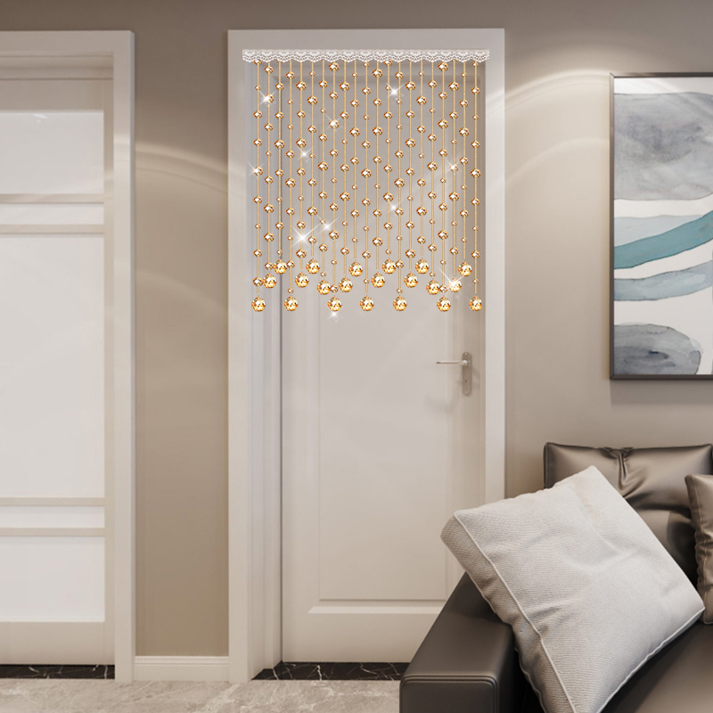 水晶珠帘隔断帘子家用客厅玄关卧室卫生间门帘欧式装饰挂帘珠链