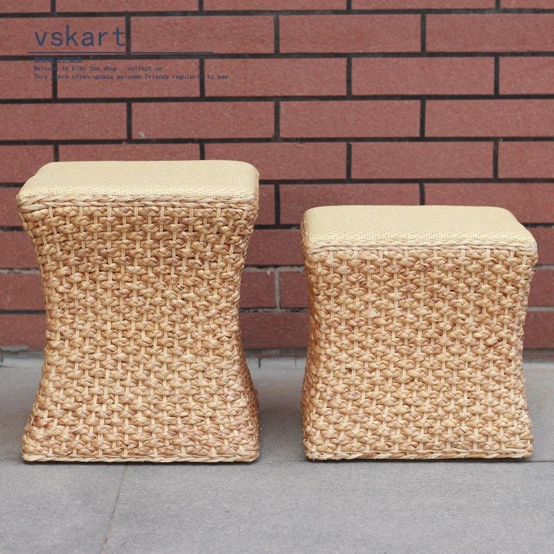 藤编凳子家用小户型客厅阳台方凳小板凳创意化妆凳新中式网红矮凳,住宅家具,矮凳,淘宝优惠券,粉丝福利购,淘宝优惠卷
