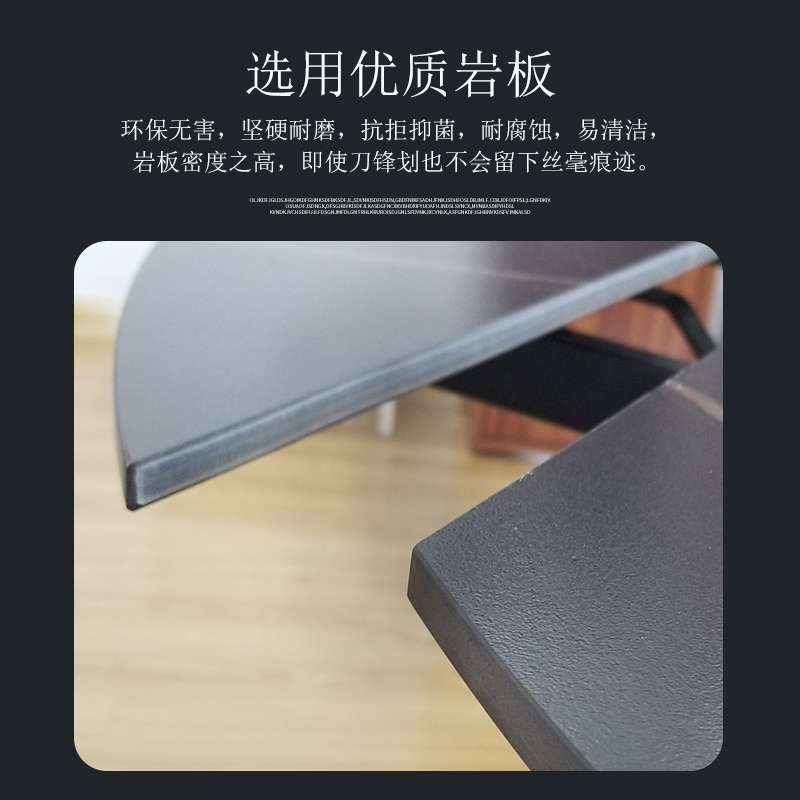 意式极简岩板餐桌可伸缩旋转家用小户型方变圆两用折叠多功能饭桌