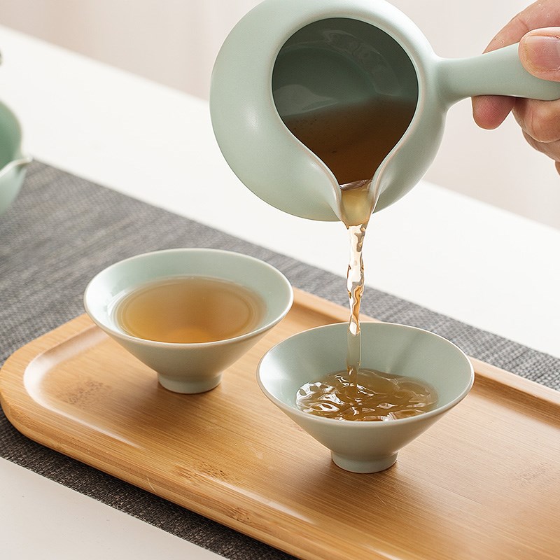 一品仟堂汝窑斗笠杯陶瓷茶杯主人杯单杯个人专用茶具茶盏品茗杯