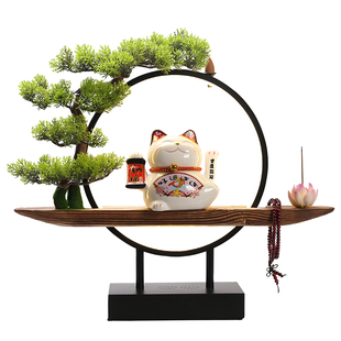 饰发财猫礼品 创意招财猫摆件开业生意兴隆自动摇手前台家居客厅装