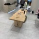 原木大板展示桌服装 中间摆放长方形桌 店中岛流水台实木展示台童装