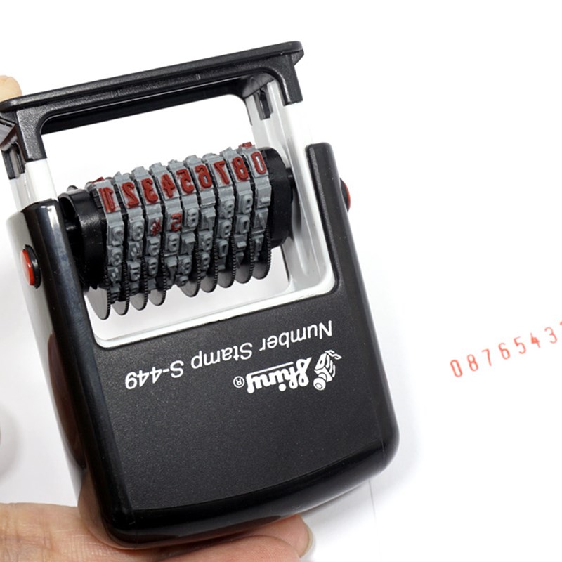 回墨印章翻斗印9位可调编号章生产批号数字印章0-9组合可调滚轮小