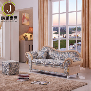 峻潮贵妃椅欧式卧室小户型沙发躺椅简约布艺单人美人榻太妃懒人塌