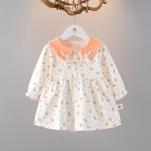 女宝宝裙子春夏装 婴儿长袖 3岁衣服纯棉薄款 连衣裙春秋新款