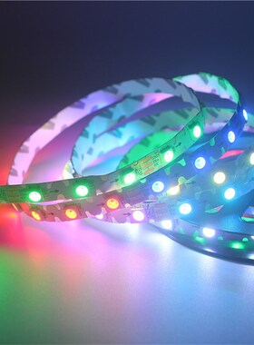 WS2812B窄版S型全彩灯带60灯60段内置IC可编程幻彩跑马流星灯条5V