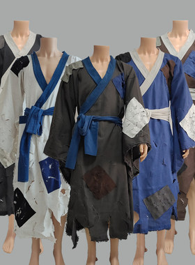 乞丐服济公服装搞笑破烂衣服古代叫花子套装丐帮破旧补丁服要饭装