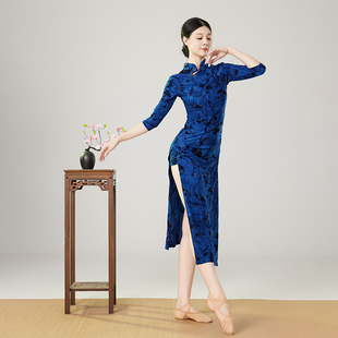 古典舞蹈服装古风旗袍中国舞弹力身韵民族练功服演出服装成人女