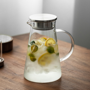 冷水壶玻璃耐热家用大容量凉白开水瓶扎壶凉茶壶凉水杯套装果汁壶