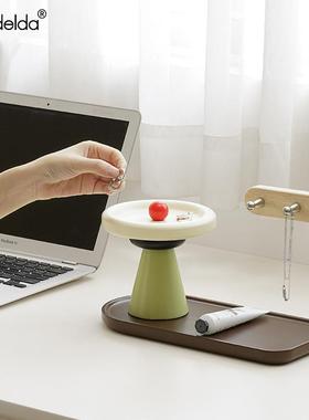 MandeTYOS663匙l轻da桌盘面奢摆件入户玄关收纳层架钥小首饰托 托