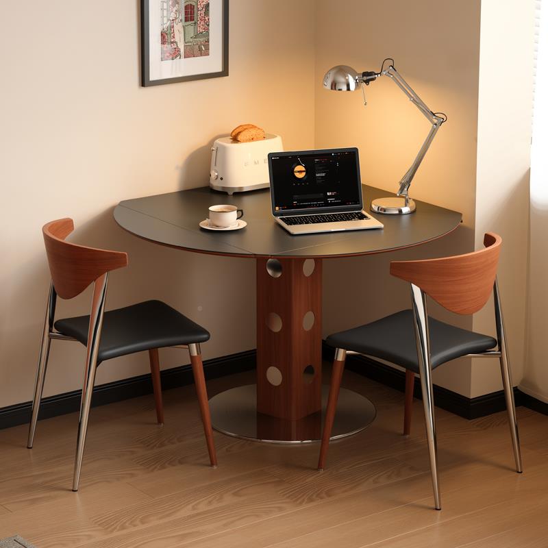 木081-3格小台咖实包豪斯功能餐家用小户型轻木奢岩板伯正方形折