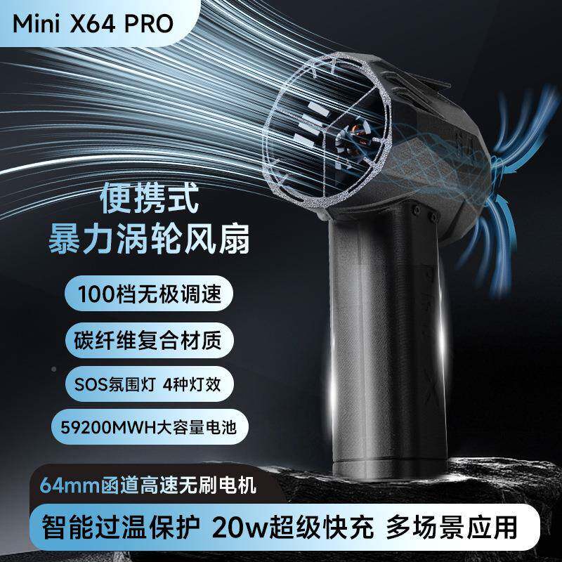 iniX6PRO暴力涡轮风扇70764mm金属函道M无4刷电机氛围灯无极调速