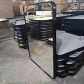 287金属边框镜子厂自发室方形壁挂式 店试衣镜高清无铜银 浴镜服装