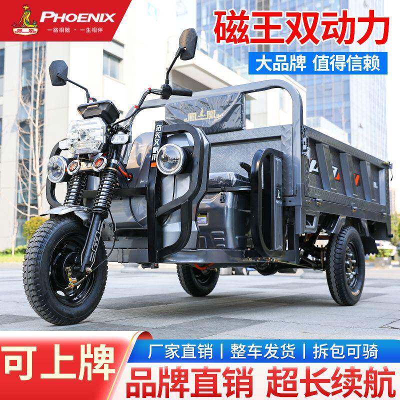 凤凰电动三轮拉载重王大货箱货货车快递农用摆电瓶摊车国标车ZRV