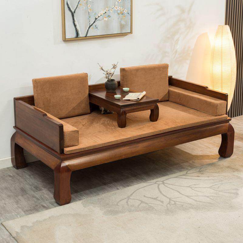 新中式小户型罗汉床三件套实木罗汉榻床榻简约现代沙发床贵妃榻。