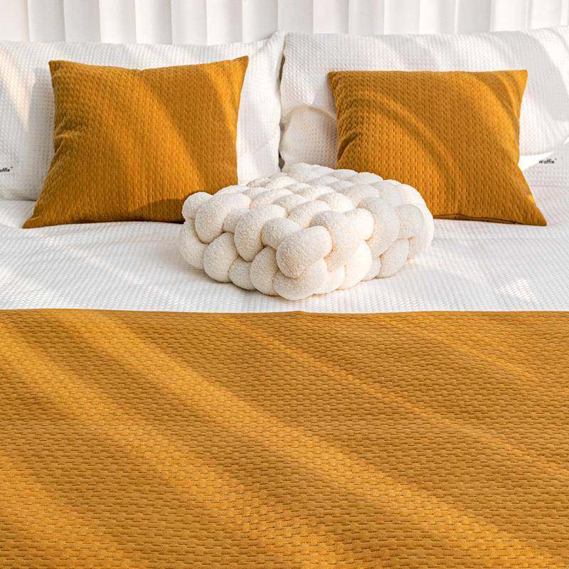 现代简约样板房床品黄色压花床旗抱枕组合酒店民宿床尾巾搭毯靠枕,鲜花速递/花卉仿真/绿植园艺,割草机/草坪机,淘宝优惠券,粉丝福利购,淘宝优惠卷