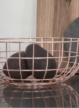 金色白色铁艺水果欧篮北家简约居时尚创意扇蒲果盘美间SLX饰品