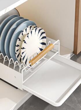 简约ns风理i升级静音滑轨下水整槽抽拉碗架碟物架多功CMG能收纳置