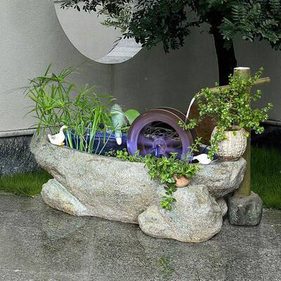 中式户新外阳台鱼池摆件泉假山流水喷招财水循造环景户外2448庭院