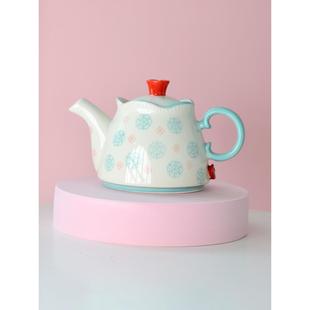 400ml茶壶泡茶陶瓷家用创意小号清新功夫花茶可爱套装过滤一人用