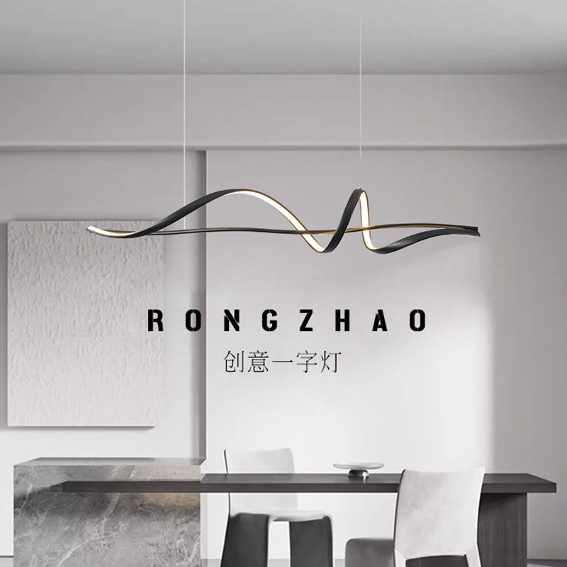 创意led餐厅吊灯简约现代设计师极简吧台餐桌灯个性意式饭厅灯具