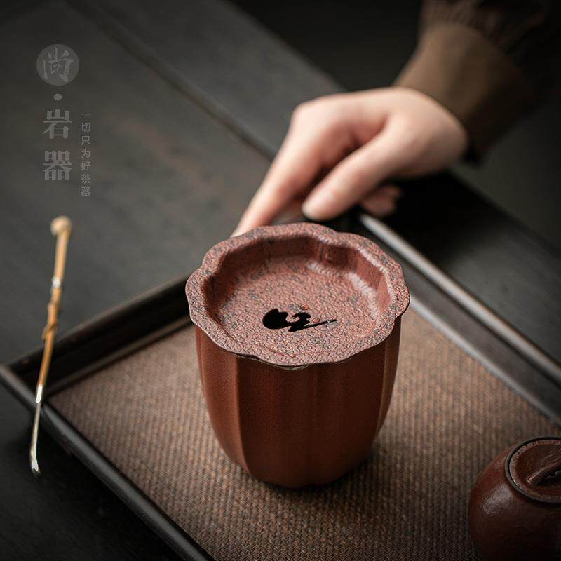 复古陶瓷建水带盖家用复古茶台废水渣桶茶洗水盂茶盂茶杯洗茶渣缸